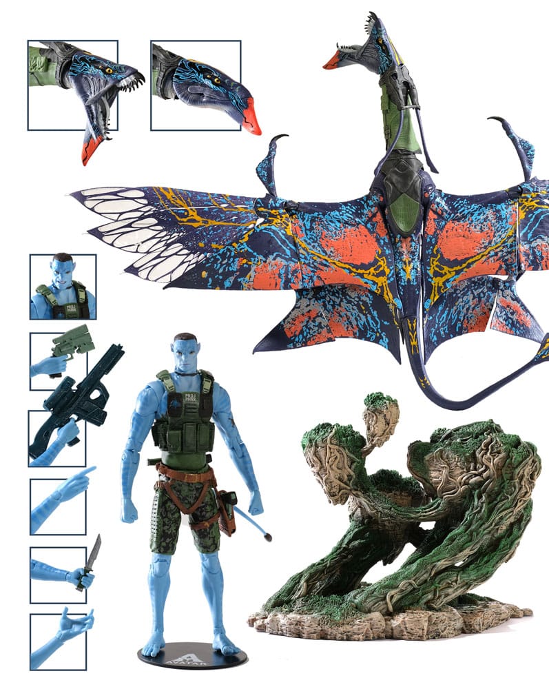 McFARLANE TOYS 2025 - Avatar: The Way of Water Action Figure Recom Quaritch & RDA Banshee (Gold Label)