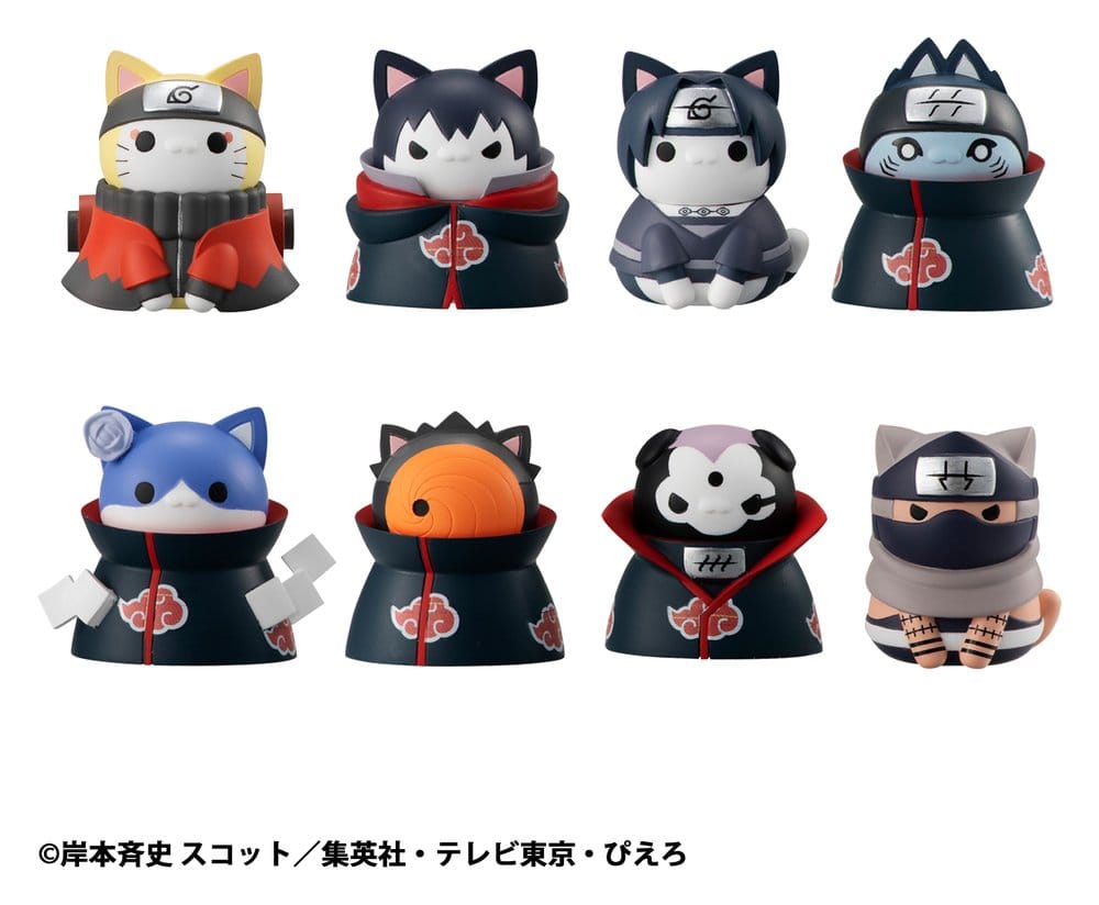PRE ORDINE - Naruto Shippuden Mega Cat Project Trading Figure Defense Battle of Village of Konoha! 3 cm Nyaruto! Blind Box Assortment (8) (re-run)