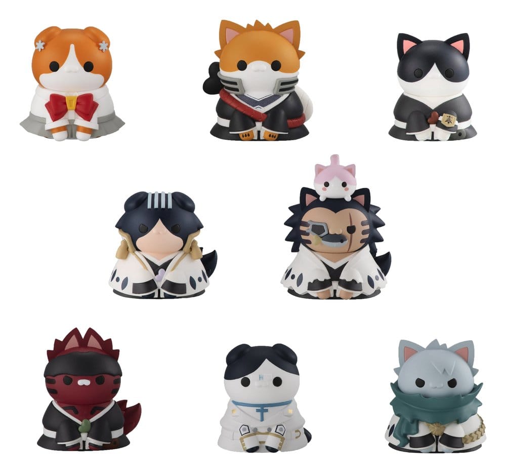 PRE ORDINE - Bleach Mega Cat Project Minifigures 3 cm Thousand-Year Blood War Bleach Nyan Blind Box Display (8) (Repeat)