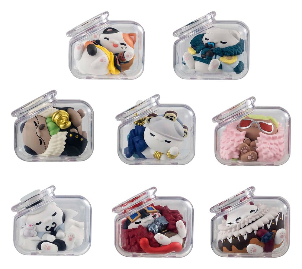 PRE ORDINE - One Piece Mega Cat Project Mini Figures Good Night NyanPieceNyan! Ver. Luffy with rivals 6 cm Blind Box Assortment (8)