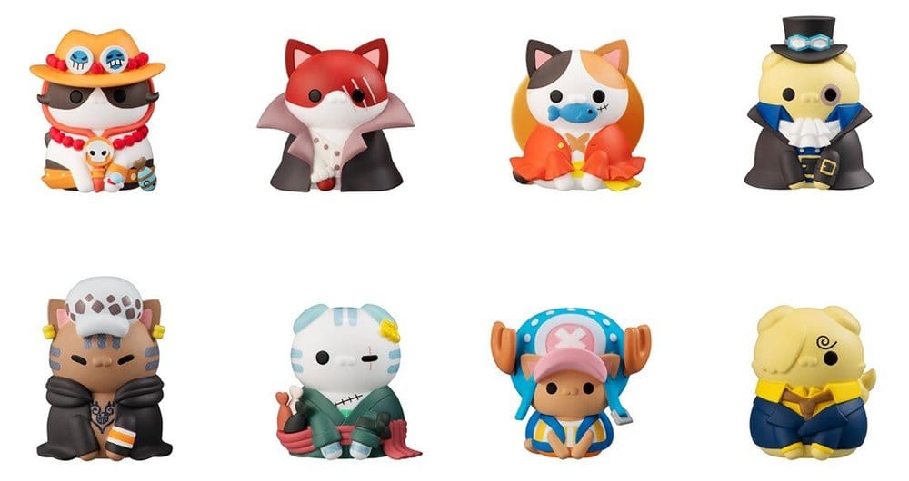 PRE ORDINE - One Piece Mega Cat Project Mini Figures NyanPieceNyan! I'm gonna be king of Paw-rates!! Blind Box Assortment (8) (Repeat)