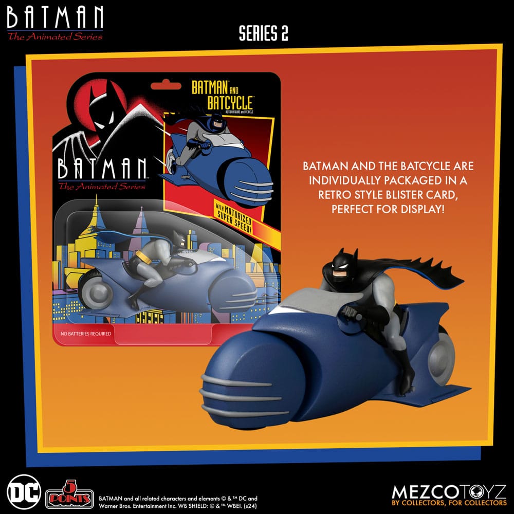 PRE ORDINE - Batman the Animated Series 2 5 Points Action Figure Batman & Batcycle 10 cm