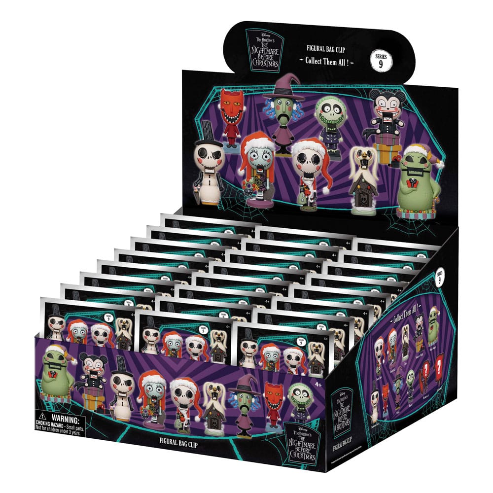 PRE ORDINE - Nightmare Before Christmas 3D PVC Bag Clips  Glow in the Dark Series 9 Display (24)