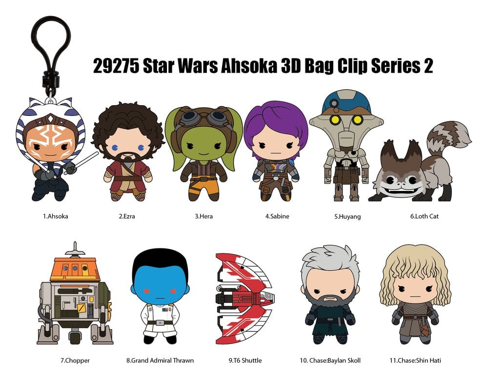 PRE ORDINE - Star Wars Ahsoka 3D PVC Bag Clips Series 2 Blind Bag Display (24)