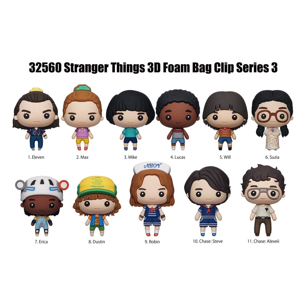 PRE ORDINE - Stranger Things 3D PVC Bag Clips Series 3 Display (24)