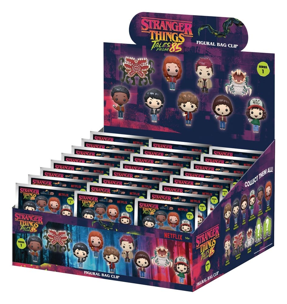 PRE ORDINE - Stranger Things Tales of '85 3D PVC Bag Clips Series 1 Display (24)