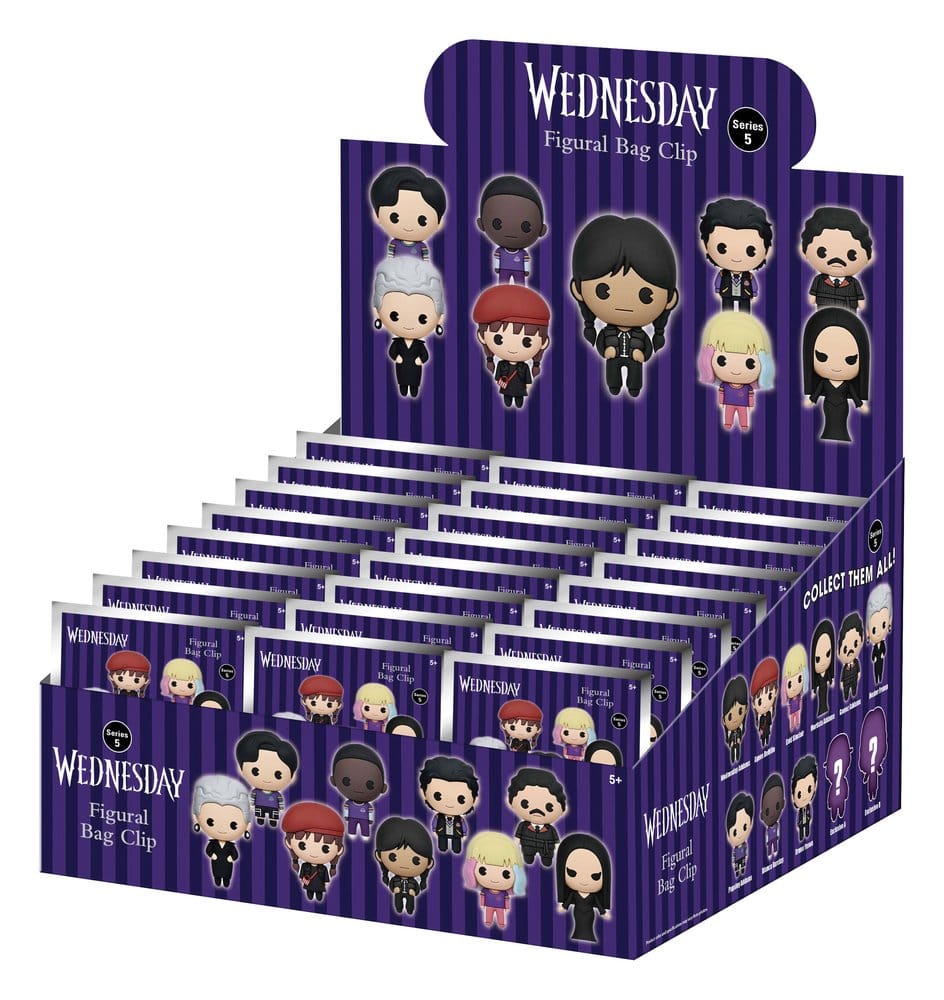PRE ORDINE - Wednesday 3D PVC Bag Clips Series 5 Display (24)