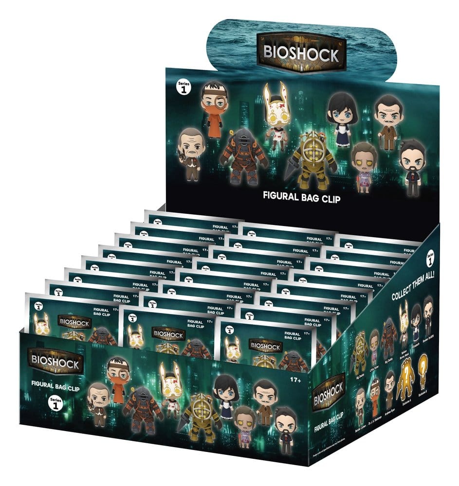 PRE ORDINE - BioShock 3D PVC Bag Clips Series 1 Blind Bag Display (24)