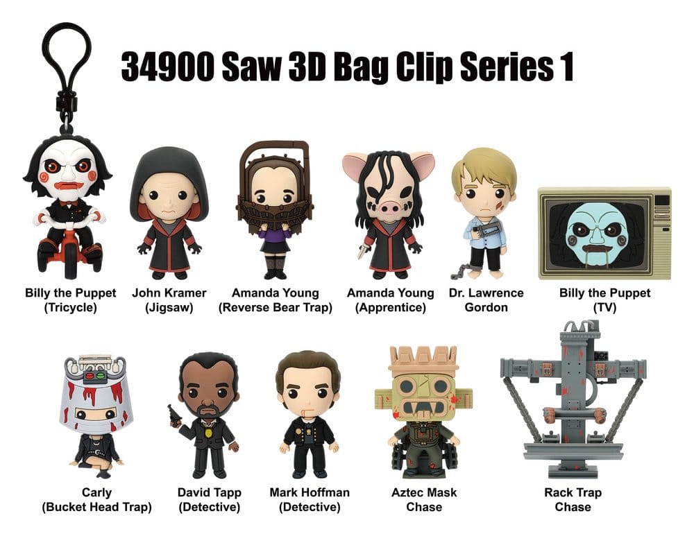 PRE ORDINE - Saw 3D PVC Bag Clips Series 1 Blind Bag Display (24)