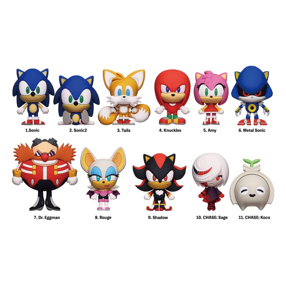 PRE ORDINE - Sonic - The Hedgehog 3D PVC Bag Clips Series 1 Display (24)