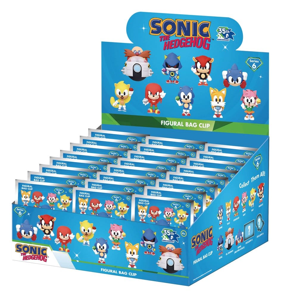 PRE ORDINE - Sonic the Hedgehog 3D PVC Bag Clips Series 6 Display (24)