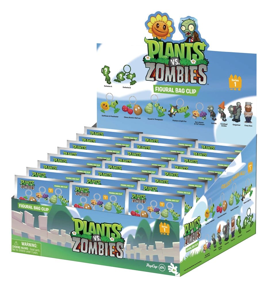 PRE ORDINE - Plants vs. Zombies 3D Foam Bag Clips Serie 1 Display (24)