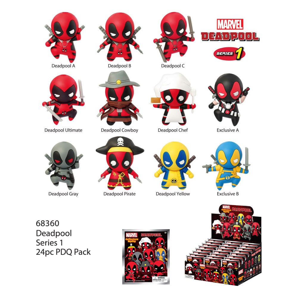 PRE ORDINE - Deadpool PVC Bag Clips Series 1 Display (24)