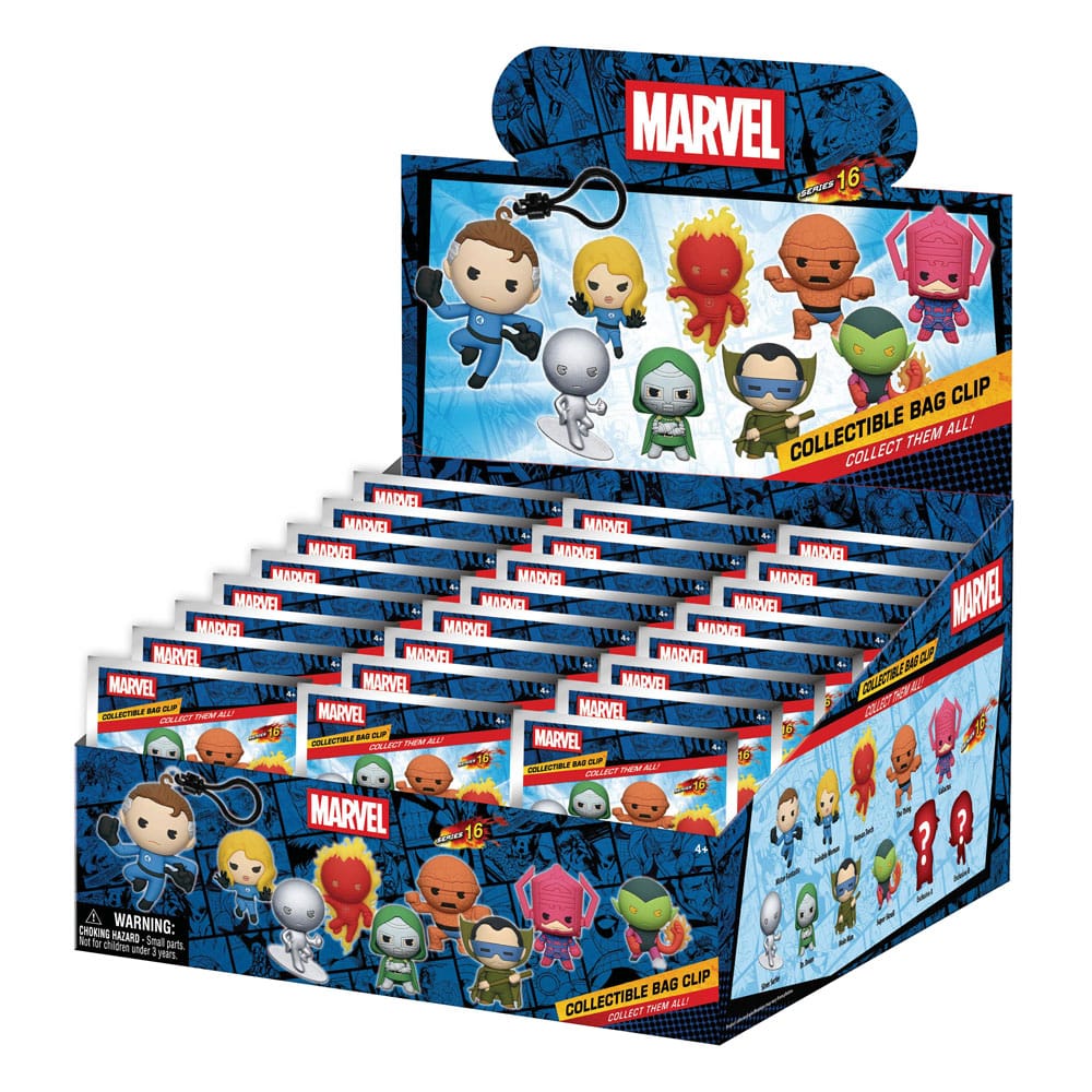 PRE ORDINE - Fantastic Four 3D Foam Bag Clips Display (24)