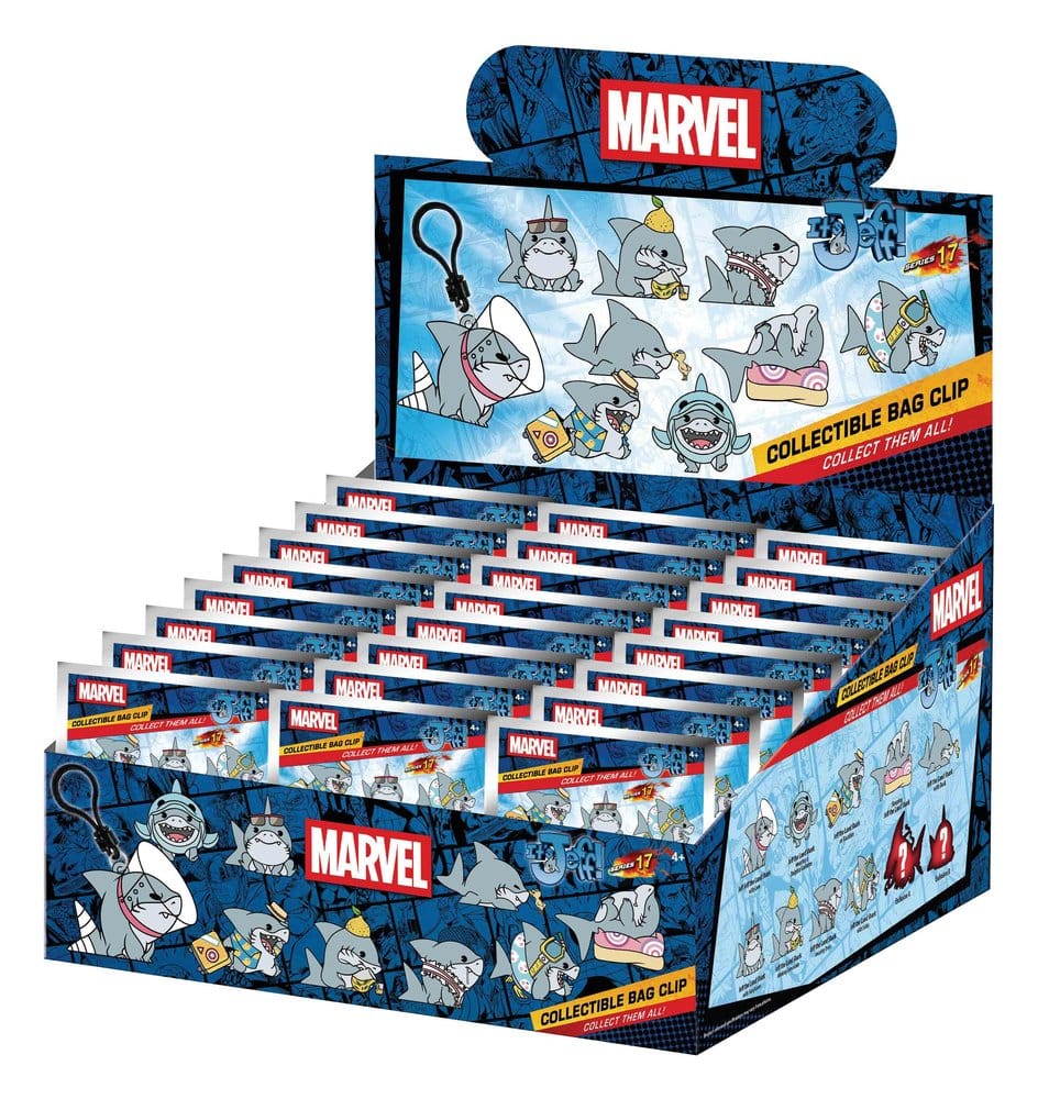 PRE ORDINE - Marvel Rivals 3D PVC Bag Clips Jeff the Land Shark Series 17 Display (24)