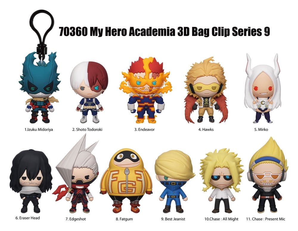 PRE ORDINE - My Hero Academia 3D PVC Bag Clips Series 9 Blind Bag Display (24)