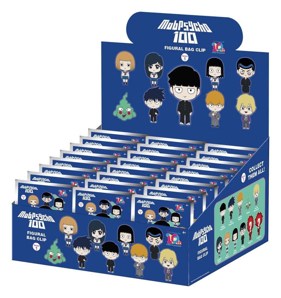 PRE ORDINE - Mob Psycho 100 3D PVC Bag Clips Series 1 Blind Bag Display (24)