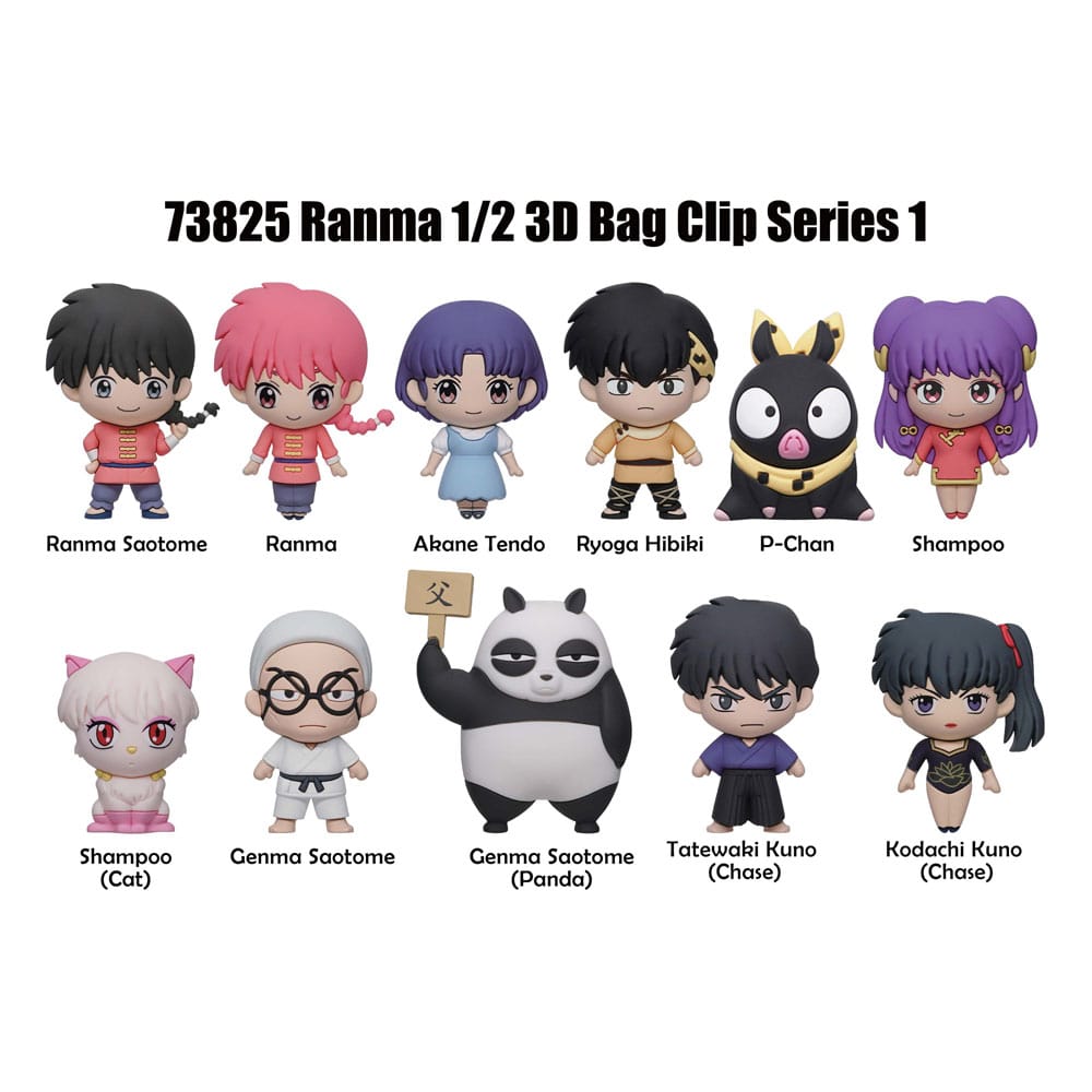 PRE ORDINE - Ranma 1/2 3D PVC Bag Clips  Series 1 Display (24)