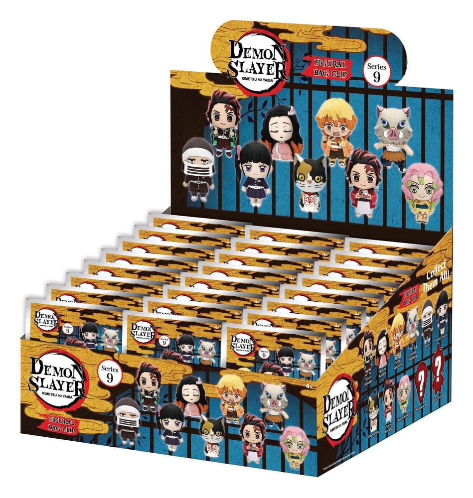PRE ORDINE - Demon Slayer: Kimetsu no Yaiba 3D PVC Bag Clips Series 9 Blind Bag Display (24)