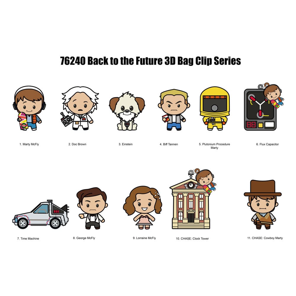 PRE ORDINE - Back to the Future 3D PVC Bag Clips 40th Anniversary Series 1 Display (24)