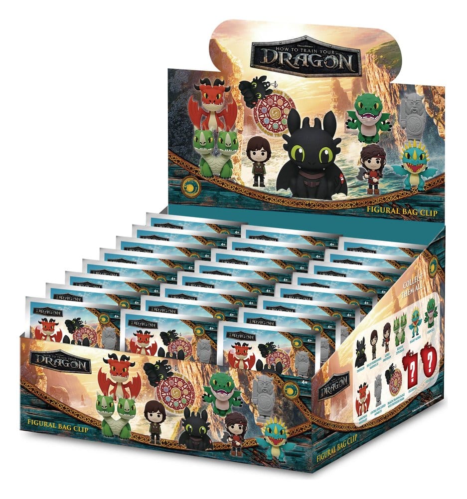 PRE ORDINE - How to Train Your Dragon 3D PVC Bag Clips Series 2 Display (24)