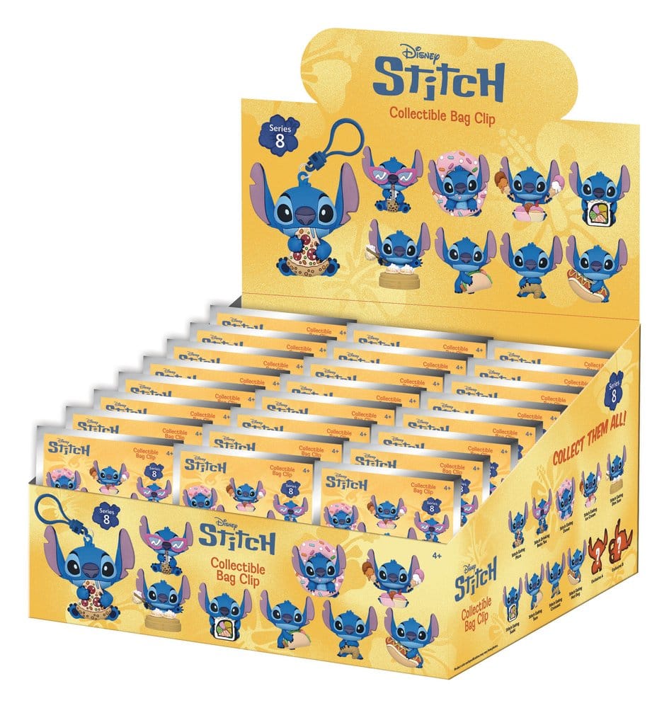 PRE ORDINE - Lilo & Stitch 3D Foam Bag Clips Series 8 Display (24)