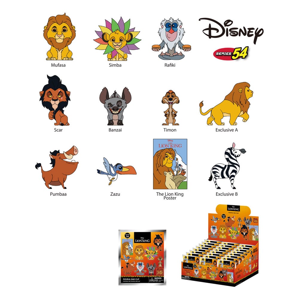 PRE ORDINE - The Lion King 3D PVC Bag Clips Display (24)