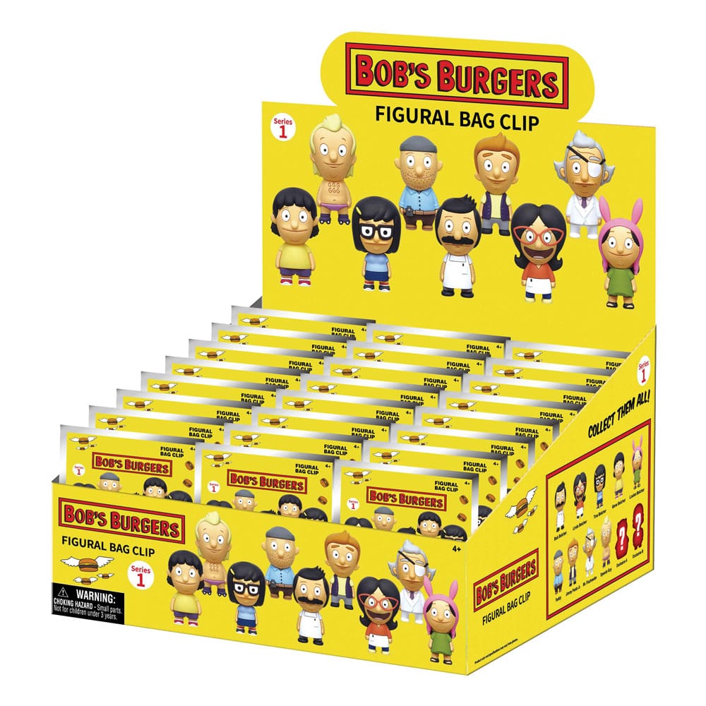 PRE ORDINE - Bob's Burgers 3D Foam Bag Clips Series 1 Display (24)