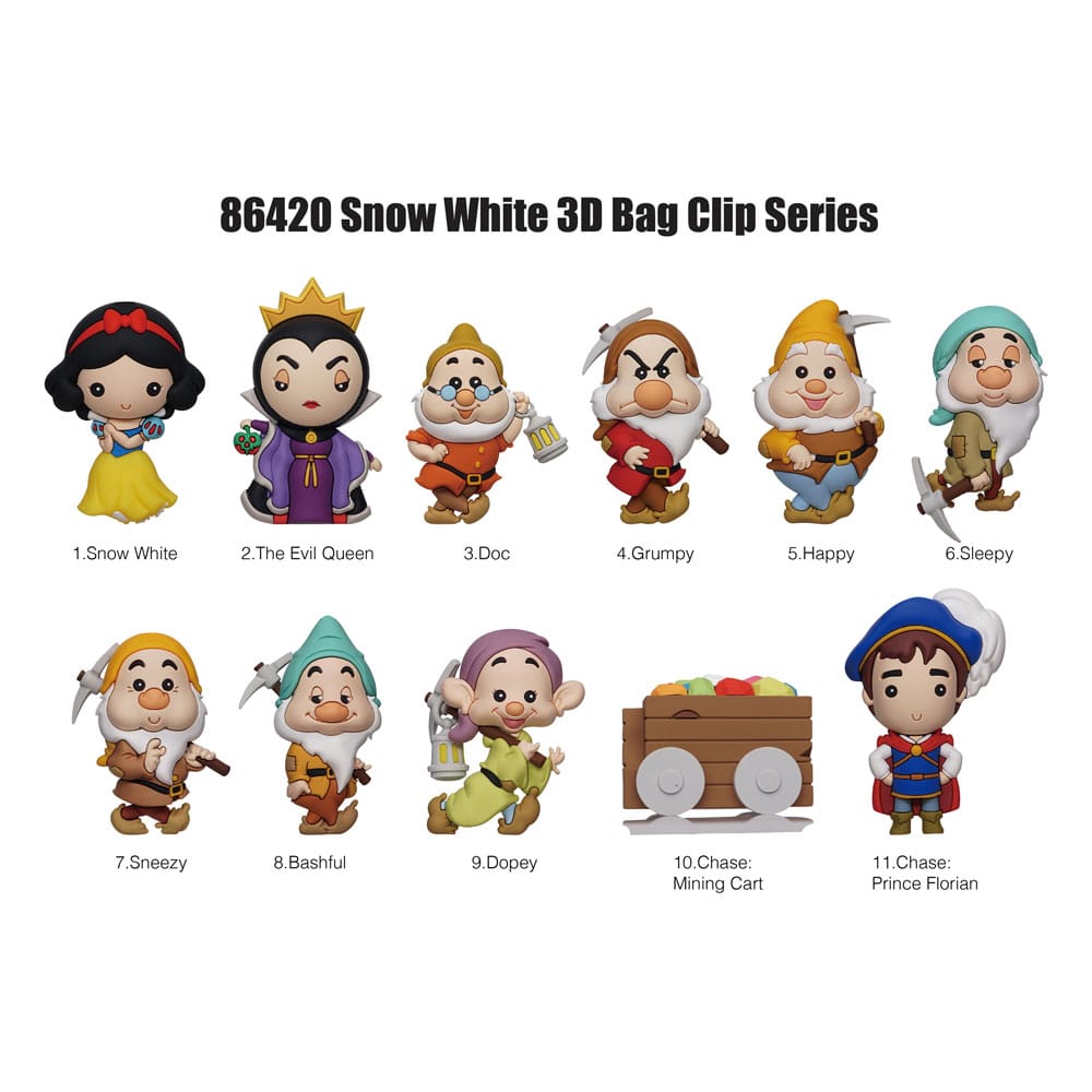 PRE ORDINE - Snow White 3D PVC Bag Clips Classic Series 66 Display (24)