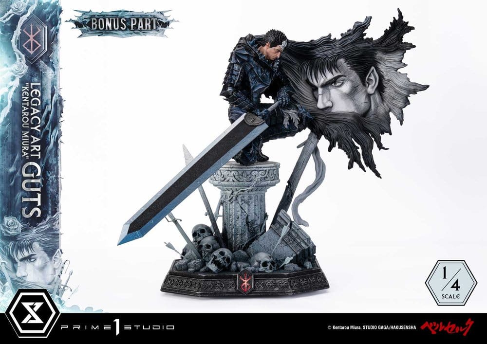 PRE ORDINE - Berserk Legacy Art "Kentarou Miura" Statue 1/4 Guts Bonus Version 74 cm