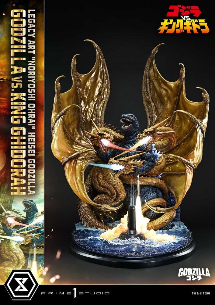 PRE ORDINE - Godzilla Legacy Art "Noriyoshi Ohrai" Statue Heisei Godzilla Godzilla vs. King Ghidorah Bonus Version 82 cm
