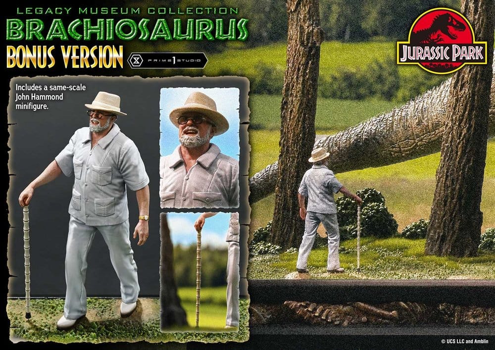 PRE ORDINE - PRIME 1 STUDIO Jurassic Park (Film) Legacy Museum Collection Statue 1/15 Brachiosaurus Bonus Version 128 cm