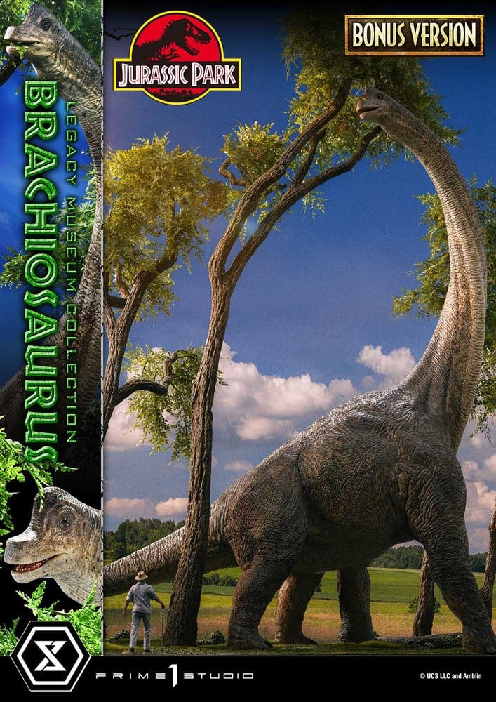 PRE ORDINE - PRIME 1 STUDIO Jurassic Park (Film) Legacy Museum Collection Statue 1/15 Brachiosaurus Bonus Version 128 cm