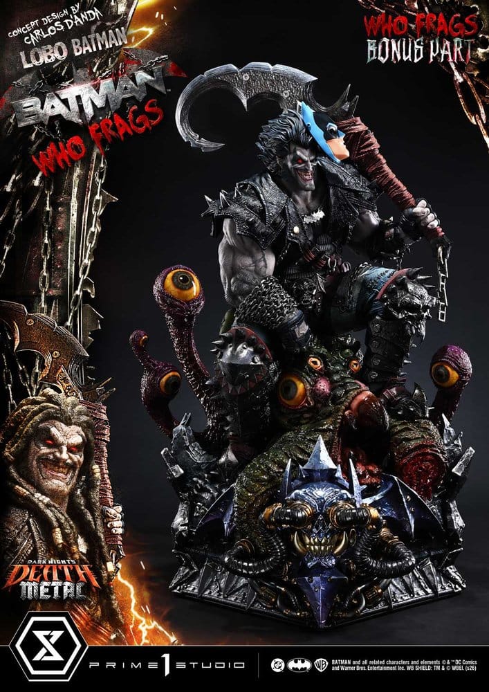 PRE ORDINE - Dark Nights: Death Metal Museum Masterline Statue 1/3 Lobo Batman: Batman Who Frags Deluxe Bonus Version 81 cm
