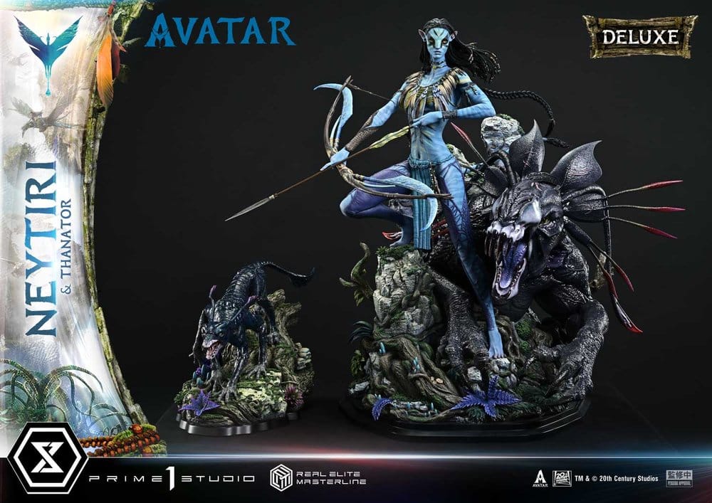 PRE ORDINE - Avatar (Film) Real Elite Masterline Series Statue 1/4 Neytiri & Thanator Deluxe Bonus Version 75 cm