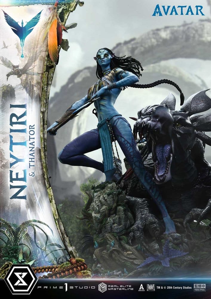 PRE ORDINE - Avatar (Film) Real Elite Masterline Series Statue 1/4 Neytiri & Thanator Deluxe Bonus Version 75 cm
