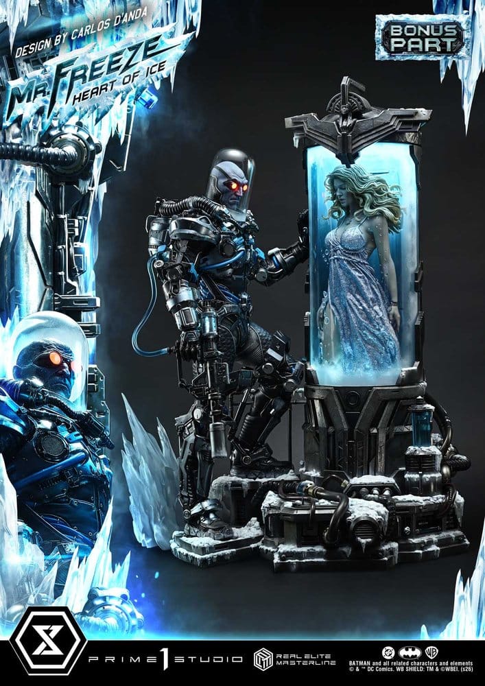 PRE ORDINE - DC Comics Real Elite Masterline Series Statue 1/3 Batman (Comics) Mr. Freeze Heart of Ice (Design by Carlos D'Anda) Deluxe Bonus Version 82 cm