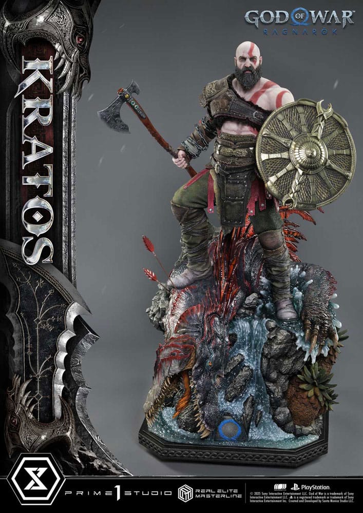 PRE ORDINE - God of War: Ragnarok Real Elite Masterline Series Statue 1/3 Kratos Ultimate Version 95 cm