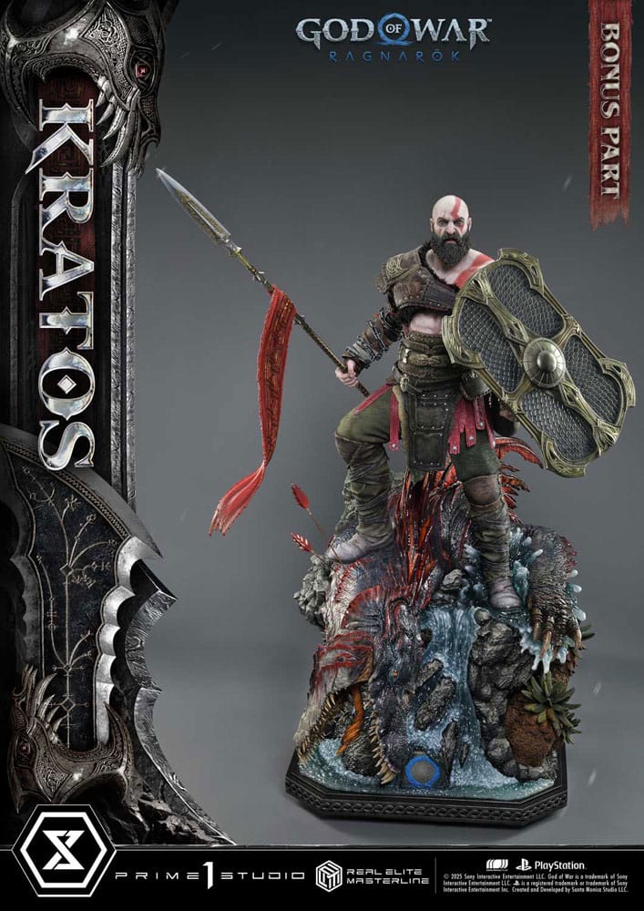 PRE ORDINE - God of War: Ragnarok Real Elite Masterline Series Statue 1/3 Kratos Ultimate Bonus Version 95 cm