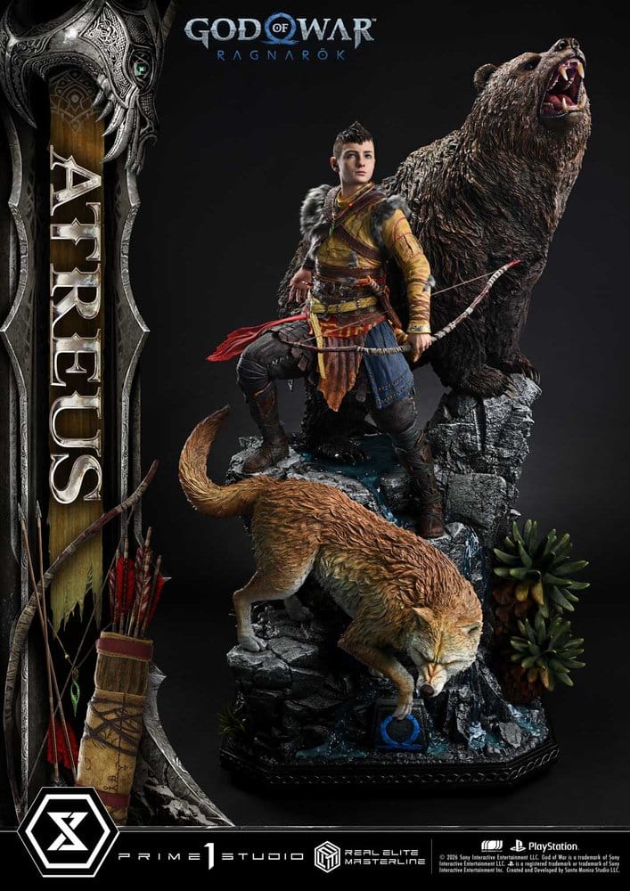 PRE ORDINE - God of War: Ragnarok Real Elite Masterline Statue 1/3 Atreus 96 cm