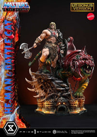 PRE ORDINE - Masters of the Universe Real Elite Masterline Series Statue 1/4 He-Man & Battle Cat Ultimate Bonus Version 86 cm