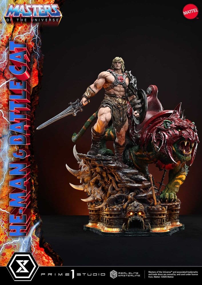 PRE ORDINE - Masters of the Universe Real Elite Masterline Series Statue 1/4 He-Man & Battle Cat Ultimate Bonus Version 86 cm
