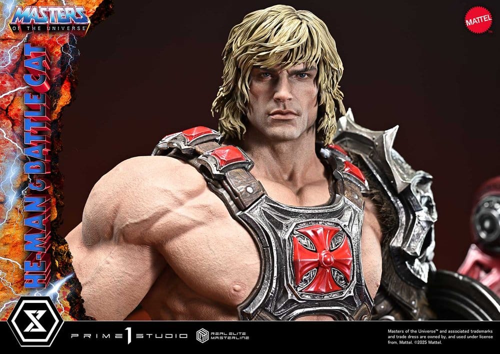 PRE ORDINE - Masters of the Universe Real Elite Masterline Series Statue 1/4 He-Man & Battle Cat Ultimate Bonus Version 86 cm