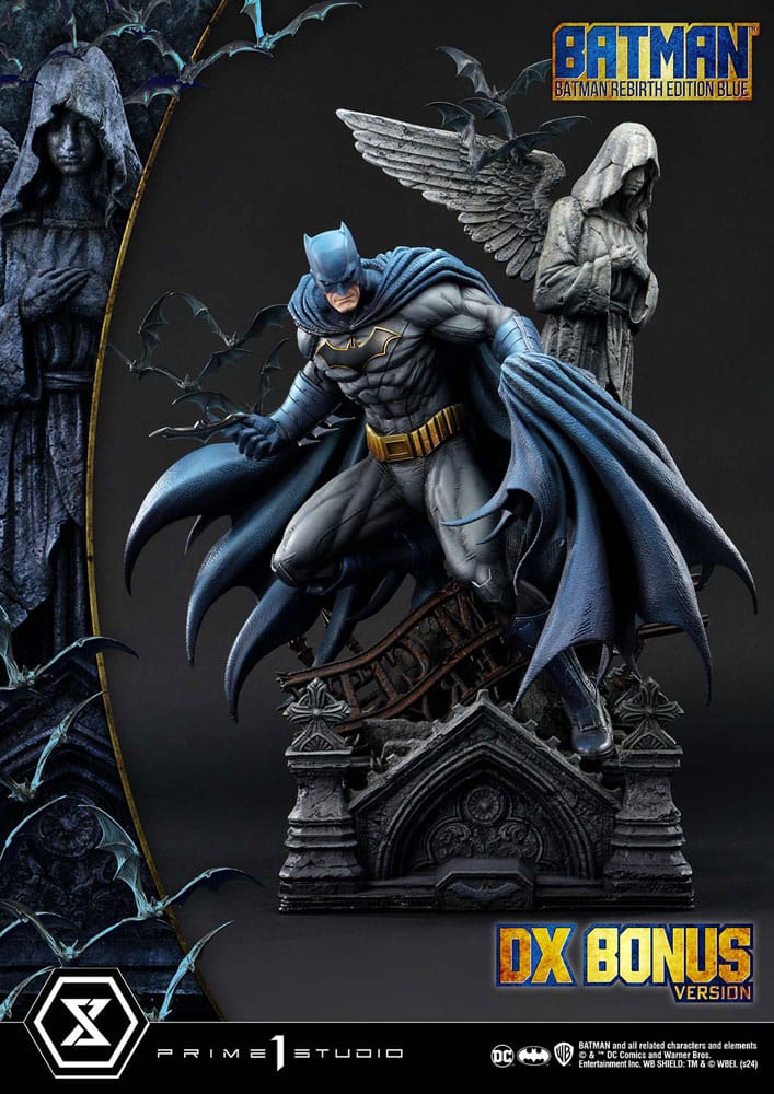 PRE ORDINE - Batman Ultimate Premium Masterline Series Statue 1/4 Batman Rebirth Edition Blue Deluxe Bonus Version 71 cm