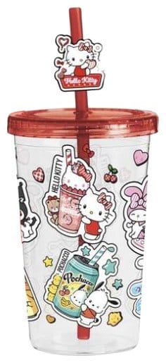 PRE ORDINE - Hello Kitty and Friends Tumbler with Straw American Diner Version