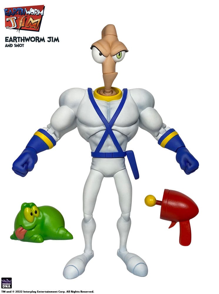 PRE ORDINE - Earthworm Jim Action Figure Wave 1: Earthworm Jim & Snot 15 cm