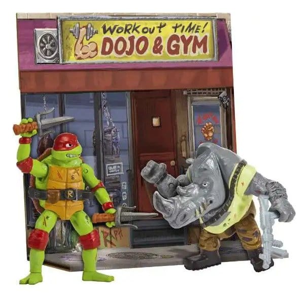 PRE ORDINE - Teenage Mutant Ninja Turtles: Mutant Mayhem Battle Pack Action Figures Raphael vs. Rocksteady 11 cm