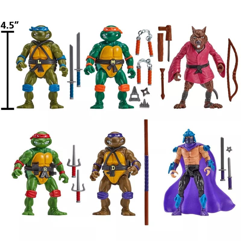 PLAYMATES - Teenage Mutant Ninja Turtles 6-Pack Action Figures 1988 Remastered heo EU Exclusive