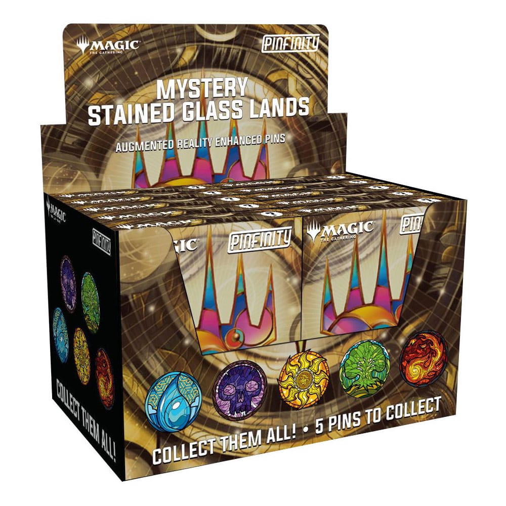 PRE ORDINE - Magic: The Gathering Pins Blind Box Mystery Stained Glass Lands Assortment (10)