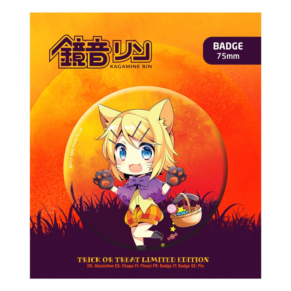 PRE ORDINE - Hatsune Miku Pin Badge Halloween Limited Edition Kagamine Rin